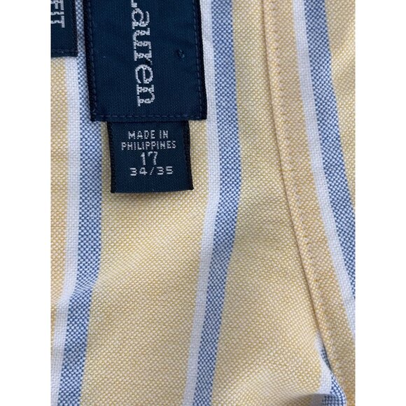 Ralph Lauren Shirt XXL Classic Fit Yellow Blue Stripe Oxford Preppy Old Money - Picture 5 of 16